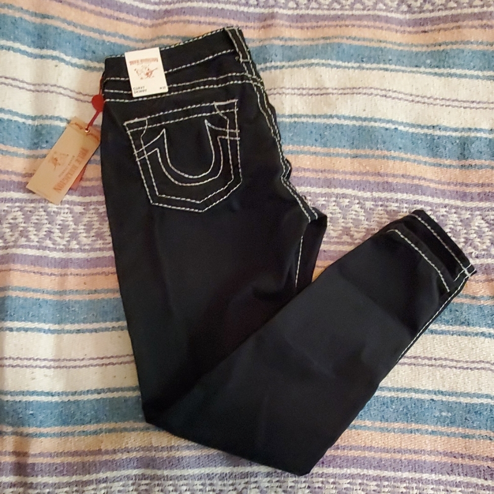 Curvy Skinny Black True Religion Big T Jeans NWT